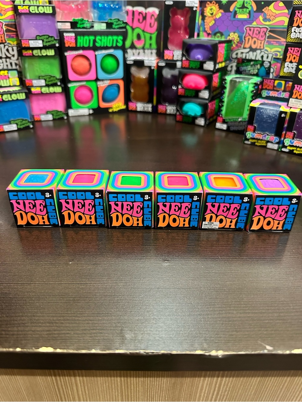 NEE DOH Cool Cube Fidget Toy - Assorted Bright Colors - pick one! Mini!